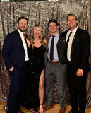 Simplee Black Sequin Dress with Slit - Size XL