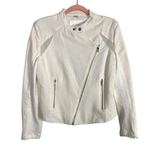 BLANKNYC White with Mesh Vents and Ribbed Detail Moto Jacket- Size M (see notes)