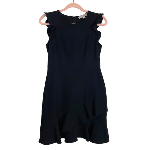 Loft Black Ruffle Dress- Size 0