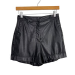 Express Black Faux Leather Shortie Extreme High Rise Shorts- Size 4
