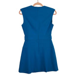 Karen Millen Blue with Faux Belt and Pockets Sheath Dress- Size 2