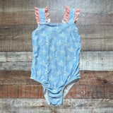 Serendipity Blue Sail Boat/Lighthouse Print One Piece- Size S (fits like 3/4T)