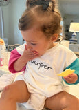 Maxwell Monograms Embroidered Harper Sweatshirt Colorblock Sleeve Bubble- Size 18-24M