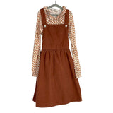 H&M Floral Print Ruffle Top and Dusty Rose Corduroy Jumper Set-Size 8Y (sold as a set)