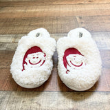 Dluxe by Dearfoams Santa Hat Smiley Face Slippers- Size 7-8 (sold out online)