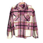 No Brand (Amazon) Berry/Lilac Plaid Flannel Shacket- Size S