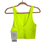 Lululemon Neon Yellow Ribbed Power Pivot Crop Tank NWT- Size 6