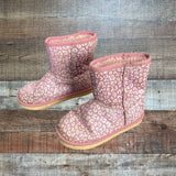 Weestep Girl’s Pink Animal Print Faux Fur Lined Boots- Size 1 (see notes)