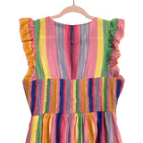 English Factory Colorful Smocked Bodice Keyhole Back Dress- Size ~M (fits like M)