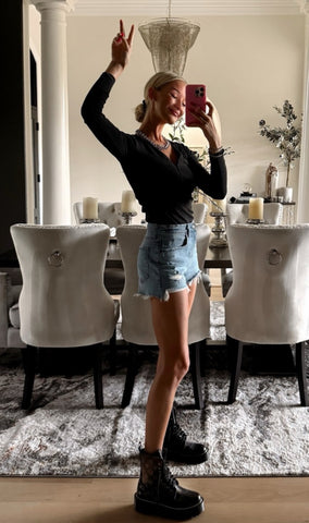 Nuuds Black Bodysuit - Size S