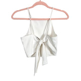 Show Me Your Mumu White High Neck with Back Tie Cropped Tank- Size S