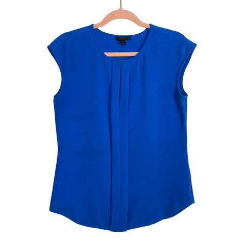 J. Crew Blue Single Pleat with Cut Out Sleeveless Top- Size 2 (see notes)