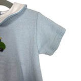 Shower Me With Love White/Blue Striped Golf Car Onesie - Size 24M (See Notes)