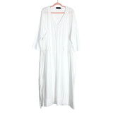 Pomander Place White Windowpane Knit with Side Slits Carolina Caftan Dress- Size XXXL (sold out online)