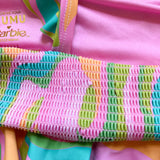 Show Me Your Mumu Barbie Pinks and Greens Ruffle Bikini Tops- Size S (sold out online, we have matching bottoms, see notes)
