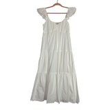 Abercrombie & Fitch White Ruffle Flutter Sleeve Maxi Dress - Size L (sold out online)