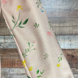 Minnow Pale Pink with Floral Print and Back Ribbon Tie Rashguard One Piece Swimsuit- Size 5/6T (see notes, we have matching swimsuit)