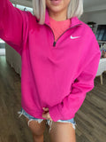 Nike Hot Pink Essential Fleece Quarter Zip Sweatshirt- Size XS (see notes, sold out online)