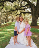 Bell by Alicia Bell Pink Flowers and Patterned Stripes V-Neck with Tie Dress- Size 4