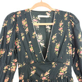 Christy Dawn Black Floral Organic Cotton V-Neck Dress- Size XS