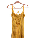 Lulus Light Orange Crochet Back Lace Up Midi Dress- Size S (sold out online)