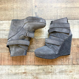 Stuart Weitzman Suede Wedge Booties- Size 7.5 (see notes)