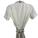 Tuckernuck Ivory and Black Piped Etienne Belted Linen Blend Dress NWT- Size XS (see notes, sold out online)