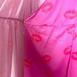 Never Fully Dressed Pink Lips Print Wrap Dress- Size 14 (see notes)