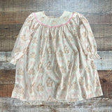 Cutie Toots White/Pink Smocked Gingerbread Cookie Dress - Size 4T