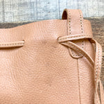 Baggu Tan Milled Leather Drawstring Bucket Bag (see notes)