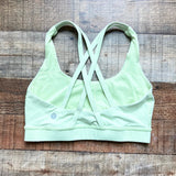 Lululemon Neon Green Strappy Back Sports Bra- Size 4 (see notes)