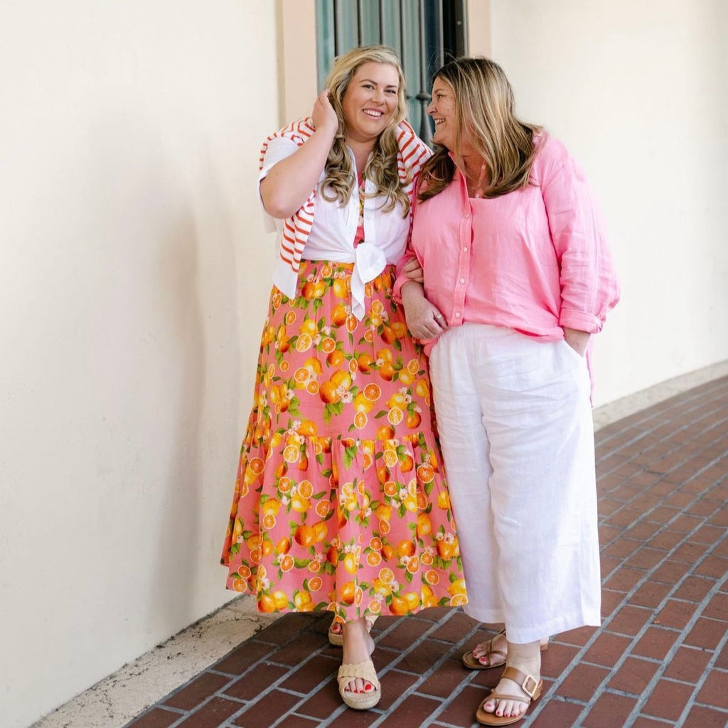 Talbots Plus Pink Citrus Print Smocked Back Dress- Size 20W (sold out The Saved Collection Talbots Plus Pink Citrus Print Smocked Back Dress- Size 20W (sold out The Saved Collection