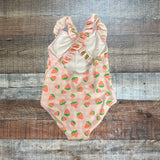 Zara Baby Pink Gingham with Strawberries and Back Criss Cross Straps Ruffle Swimsuit- Size 3-4Y (see notes)