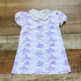 Maddie & Connor White Purple School Days Printed Dress- Size 3T