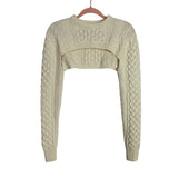 A.L.C. Cream Wool Blend Cable Knit Shrug Sweater- Size S