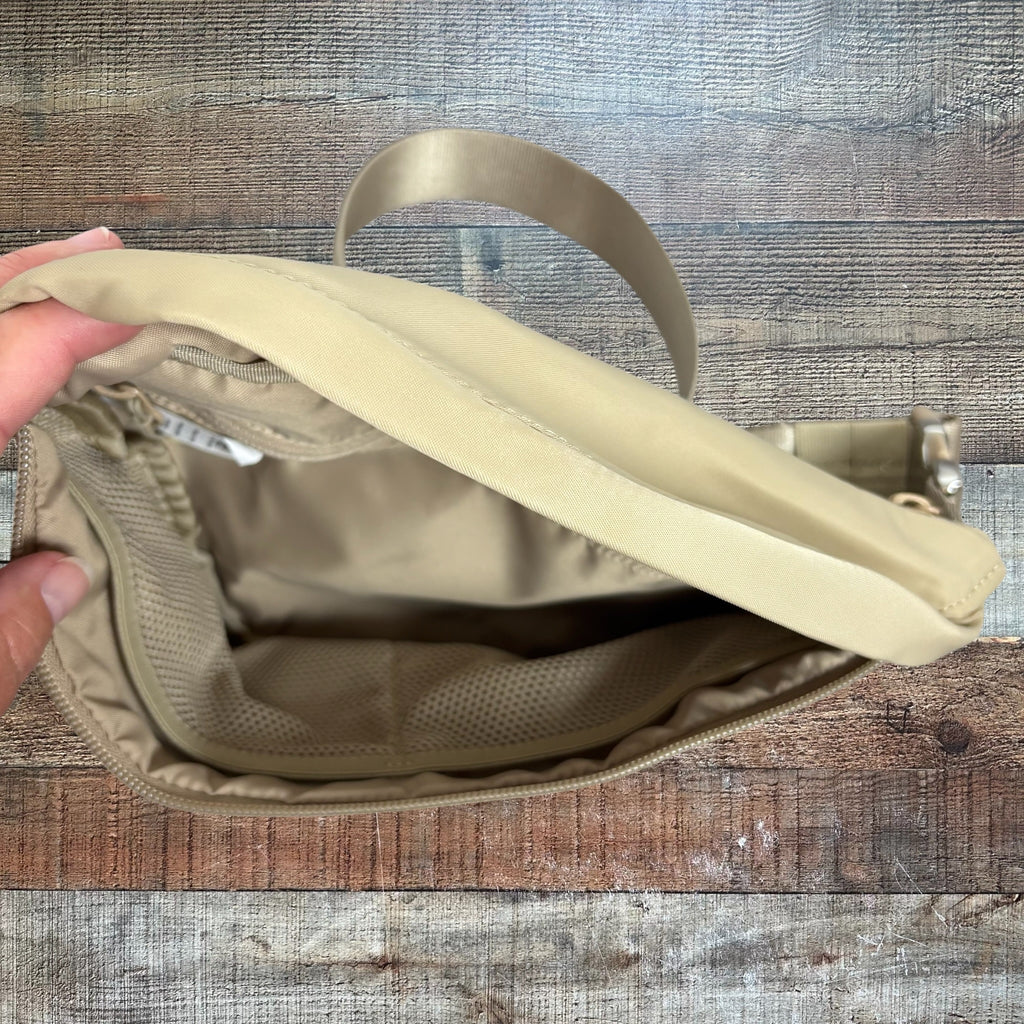 lululemon belt bag tan Lululemon Tan Double Zipper Belt Bag – The Saved Collection