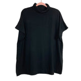 Mono b Black Fleece Lined Mock Neck Side Slit Tunic Top NWT- Size M