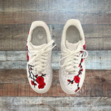 Nike Air Force 1 Leather Embroidered Floral Sneakers- Size 6 (see notes)