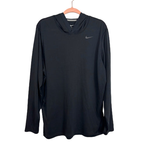 Nike Dri-Fit Black Hooded Pullover - Size Men's L