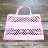 No Brand Blush with Removable Shoulder Strap Plastic Handbag
