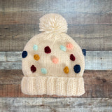 The Blueberry Hill Kid's Cream Knit Pom Pom Knit Beanie- 2-10 Years