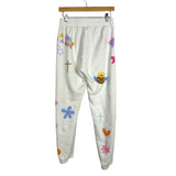 No Brand (Love One International) Off White Printed Joggers - Size M (See Notes, Sold Out Online!)