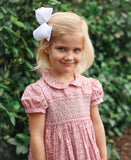 Annafie Red Floral Print with Back Bow Smocked Dress- Size 4Y (see notes)