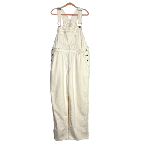 Abercrombie & Fitch Cream Denim Overalls- Size L