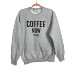 Gildan Grey Coffee Now Please Crewneck Sweatshirt - Size M