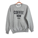Gildan Grey Coffee Now Please Crewneck Sweatshirt - Size M
