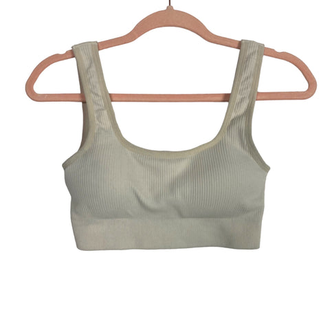 No Brand Beige Ribbed Padded Sports Bra- Size S (see notes)