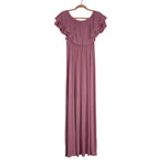 Pink Blush Lilac Off the Shoulder Ruffle Maternity Maxi Dress NWT- Size S