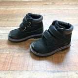 Skechers Black Smooth Suede Velcro Boots-Size 9 (see notes)