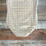 Minnow Blue Gingham with Back Ribbon Bow Ruffle Swimsuit- Size 5/6T (see notes, we have matching swimsuit)